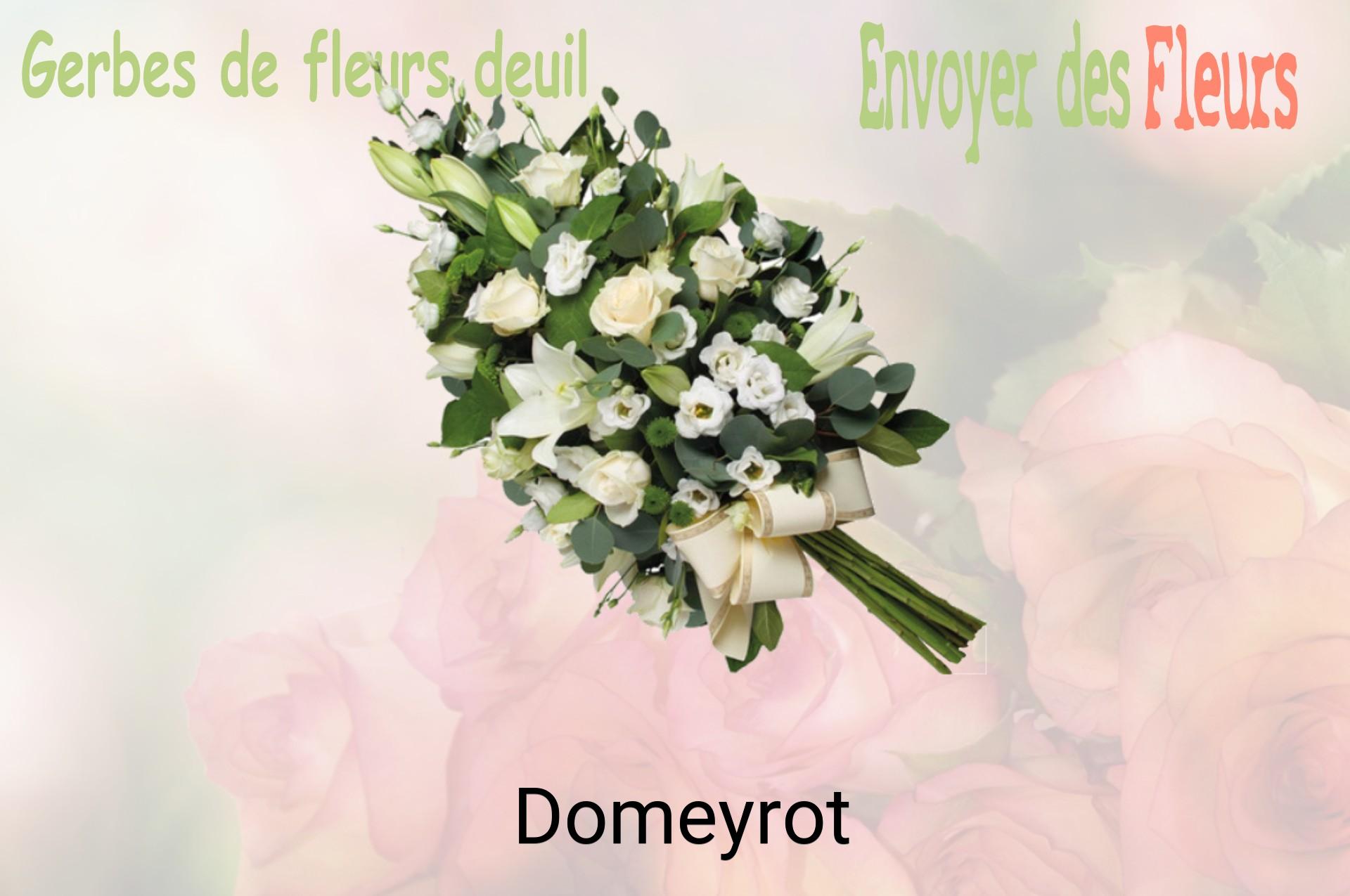 Gerbe de fleurs de deuil livrée à Domeyrot